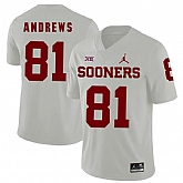 Oklahoma Sooners 81 Mark Andrews White College Football Jersey Dzhi,baseball caps,new era cap wholesale,wholesale hats